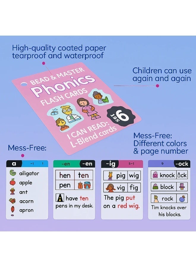 كليكو ٦٧ بطاقة تعليمية لتعليم الصوتيات للأطفال - بطاقات لتعليم الحروف الأبجدية والقراءة المبكرة مع صور - مجموعة بطاقات تعليمية لمرحلة ما قبل المدرسة والتعلم المنزلي - Image 5